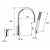 Bateria wannowa 3-otworowa Remer  INFINITY I07CR
